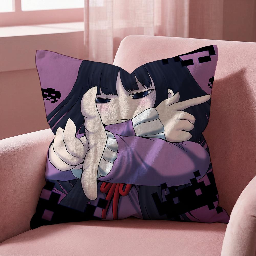 Cute H-Hi S-Score Girl Cushion Cover Multi-Scene Pillow Cover for Home & Car - Reversible, Soft & Durable for Daily Use