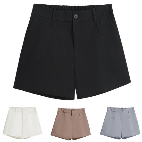 Short Pants A-line Keep Cooling Office Lady Chic Solid Color Women Shorts Garment