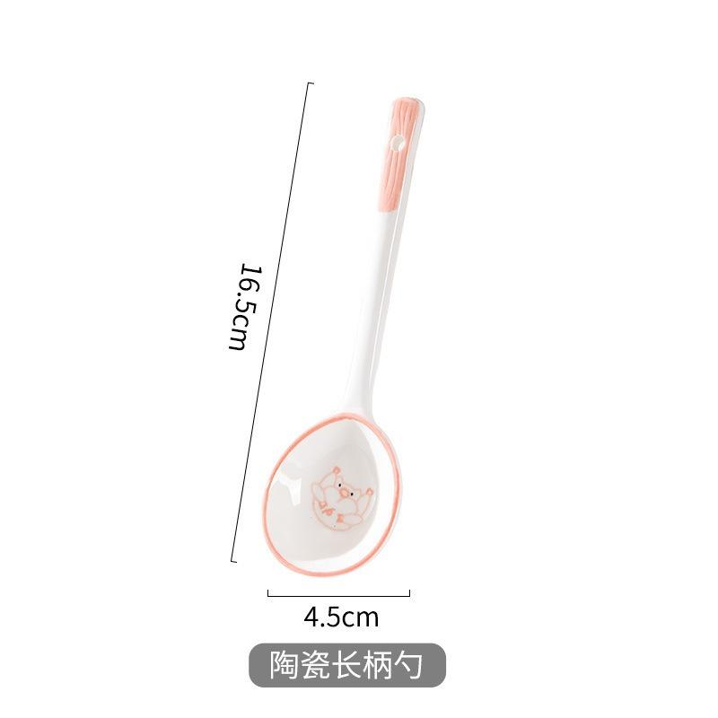 Children's cartoon graffiti cute ceramic bowl girl heart rice bowl with lid cup hat bowl set