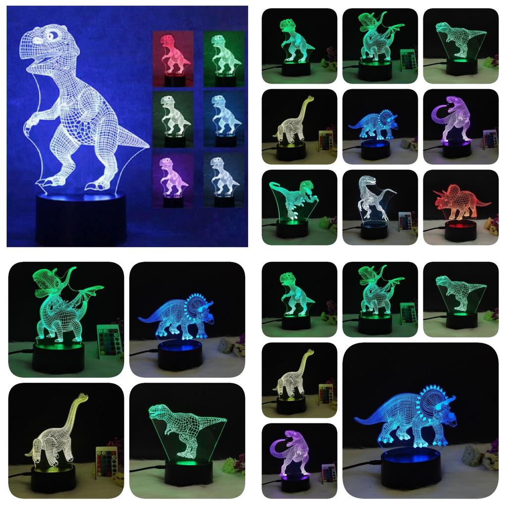 Creative Dinosaur 3d Lamp Stunning Led Night Light Touch Control For Kids Room Decor