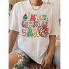 European Size Festive Christmas Print Women's T-Shirt - Spandex Blend, Round Neck, Polyester Rayon, Casual Style, Christmas Pattern