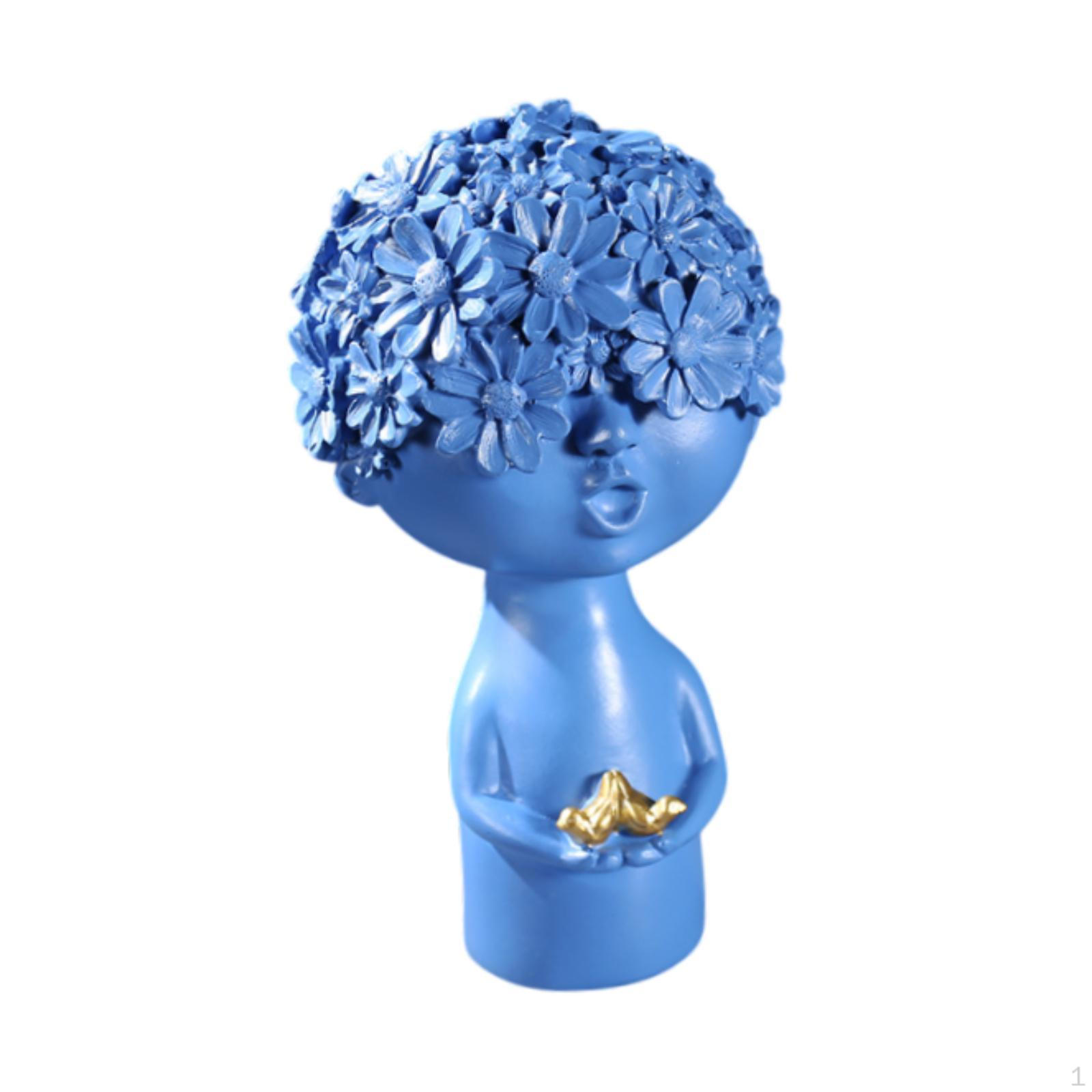 Фигурка персонажа, настольный декор, цветочная скульптура для свадебной комнаты синий