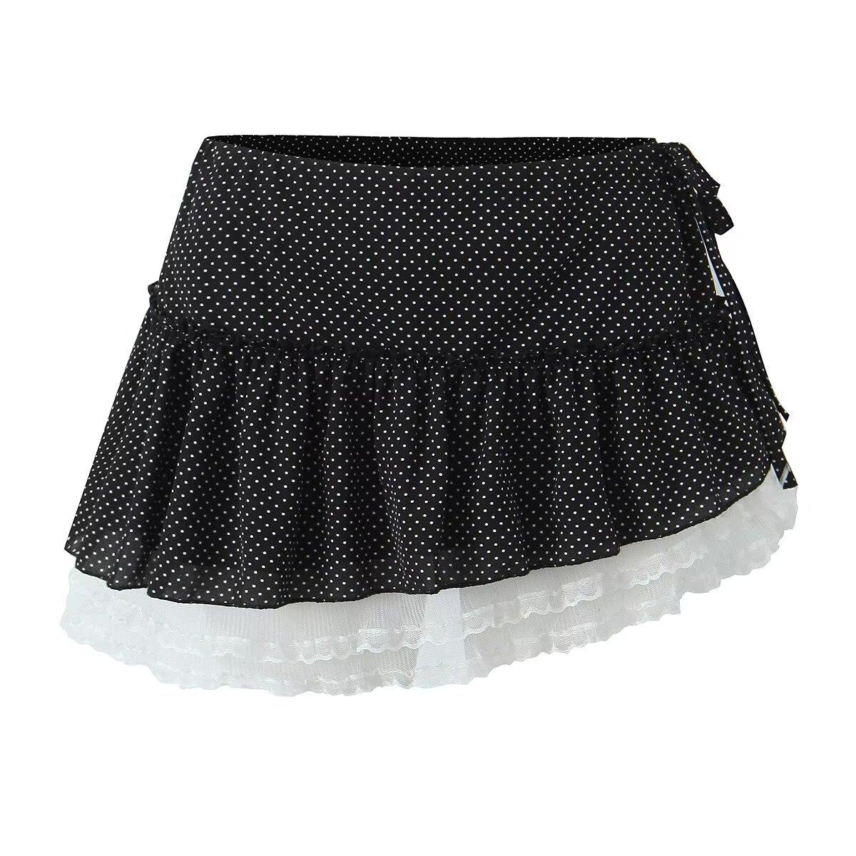 European and American style, new women s clothing, irregular low-rise skirt with straps (safety pants inside) S