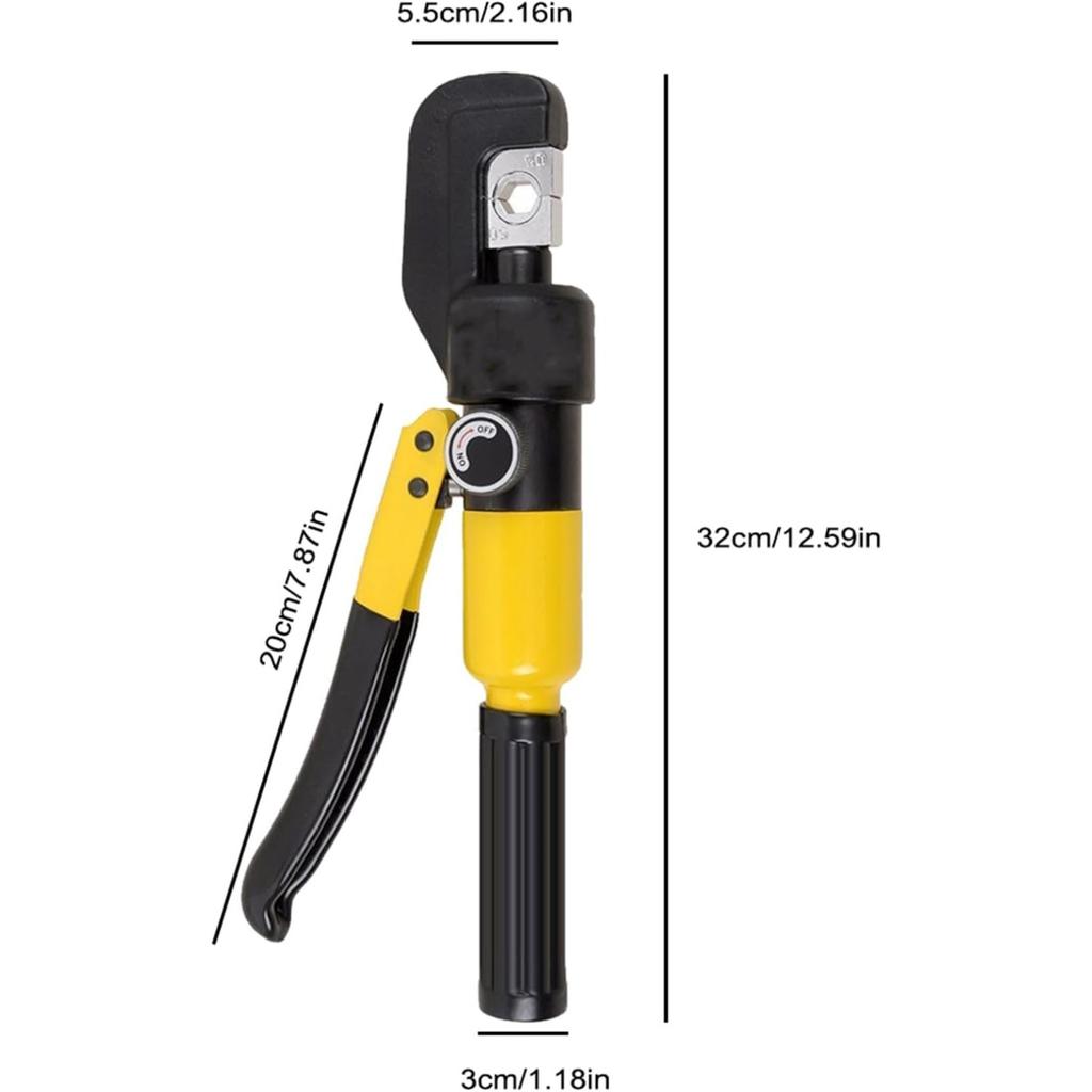 Hydraulic Wire Crimper Tool Kit, Manual Cable Lug Crimping Tool with Carrying Case and Dies for Copper/Aluminum Terminals