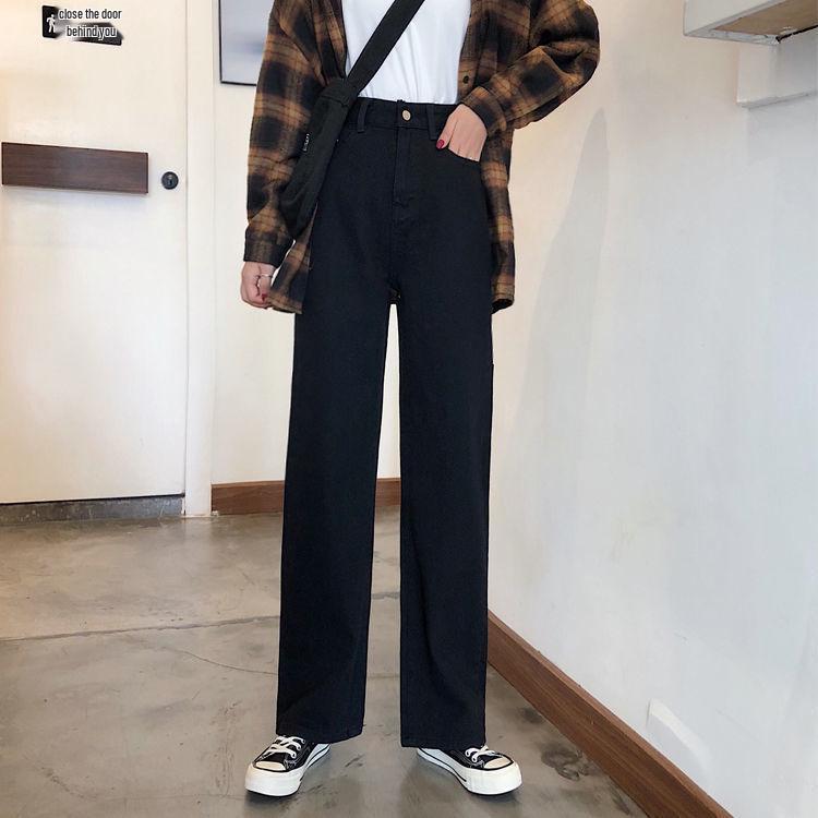 2025 Retro High-Waisted Wide-Leg Jeans for Women – New Petite Loose Fit S