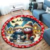 Cute Christmas Day Gift Bell Santa Claus Snowman Christmas Tree round rug Home Soft Decorative Anti slip Chair Mat Carpet Outdoor Floor Mat Carpet 52
