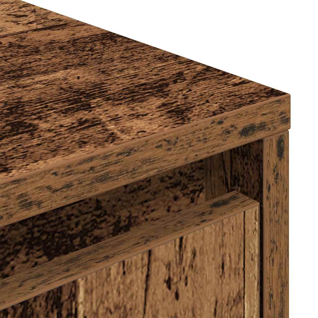 TV Stand with LED Lights Reclaimed Wood Look 160.5x41x50 cm