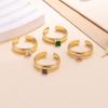 18k Gold Plated Zircon Ring: European & American Trendy Stainless Steel Jewelry for Women