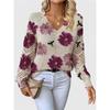 Elegant Autumn and Winter, Bohemian, Western-style Versatile Pullover V-neck Long Sleeved Women's Top, Trendy Women's Knitted Sweater