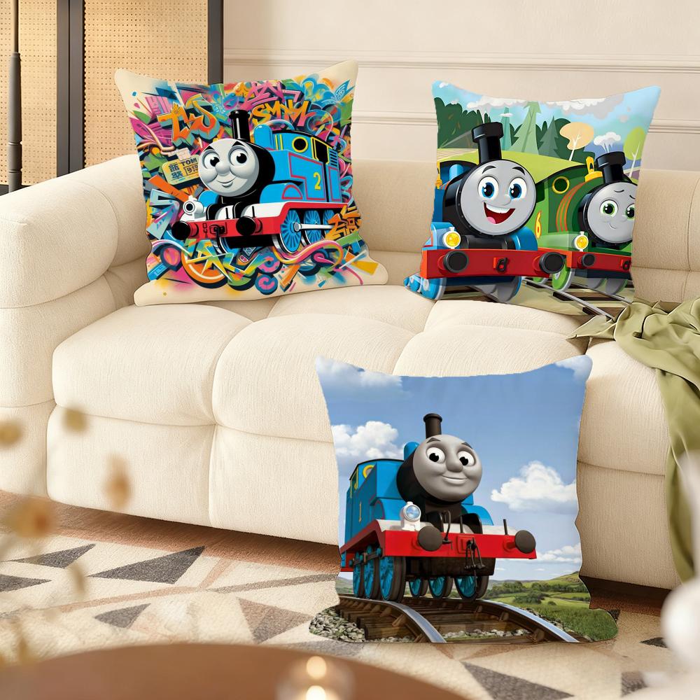 TThomasES The Train Cushion Cover Soft Plush Throw Pillow Cover DoubleSided Decorative Cushion Case Sofa Bedroom Home Decor