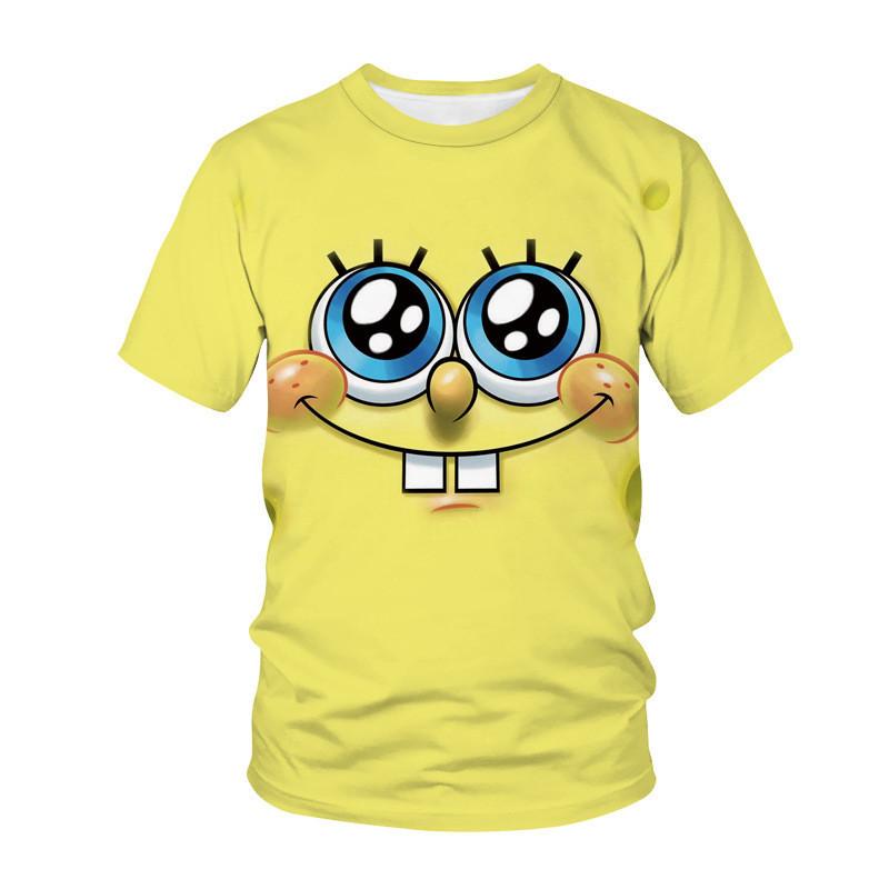 Summer SpongeBob SquarePants Role-playing Women's 3D Printed Casual Comfortable Breathable Sports Short Sleeved T-shirt