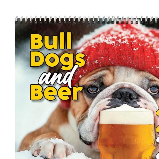 2026 Bull Dogs And Beer Wall Calendar Jan. 2026 - Dec. 2026 12-Month Calendar