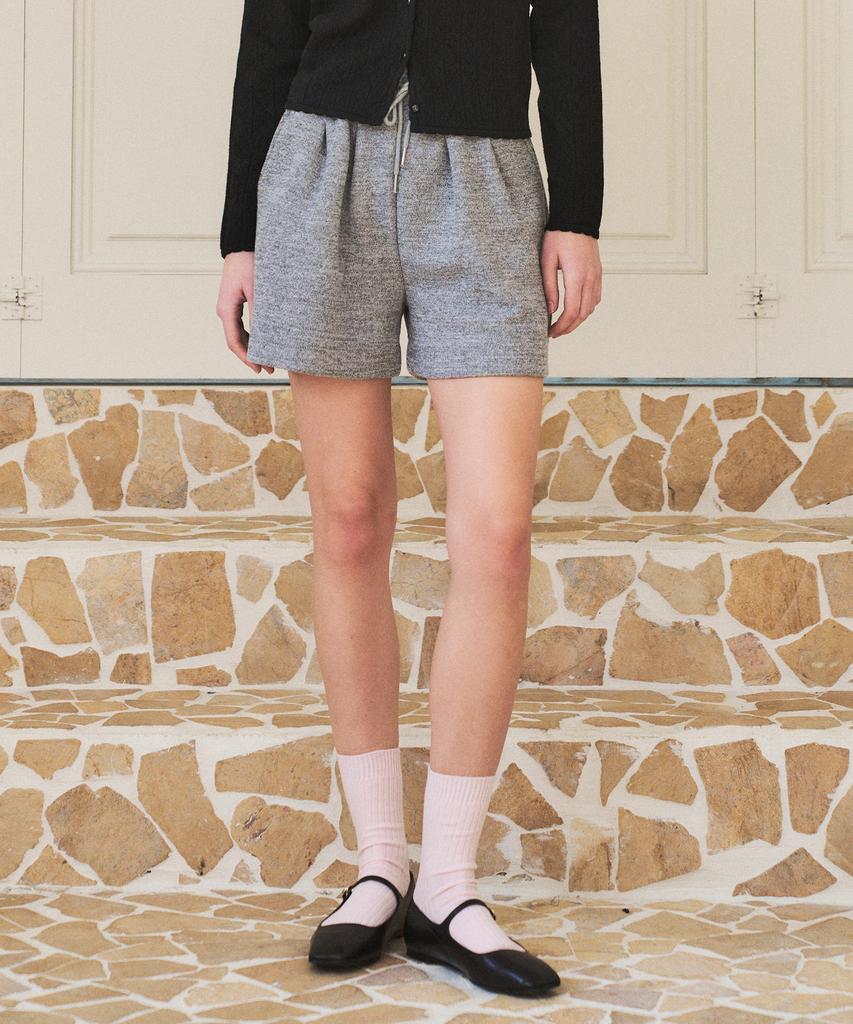 Banwonateullie P3186 Haul Double-Tuck Shorts_Melange Gray