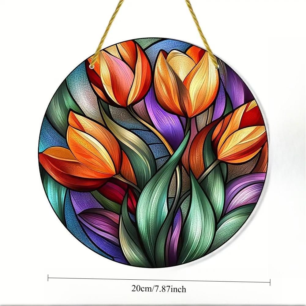 2D Flat Acrylic Round Decoration , Use No Batteries/Electricity Needed, Unique Indoor/Outdoor Decoration , Multipurpose Traditional