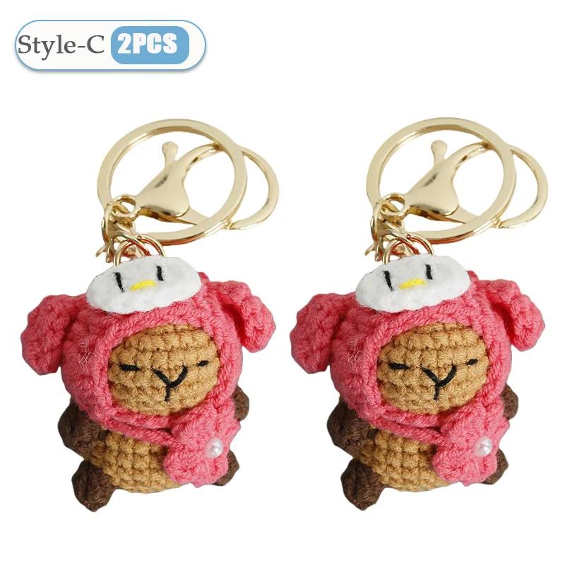 1-10PCS Capybara Crochet Doll Ornament Crochet Positive Energy Dolls Handmade Toy Desk Office Room Decoration Christmas Gifts