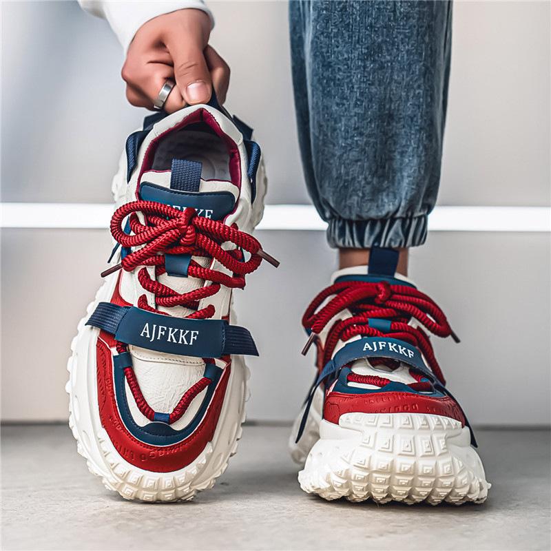 

Men s shoes 2025 spring Internet celebrity trend thick sole heightening dad shoes ins Korean version of popular sports and leisure shoes 39