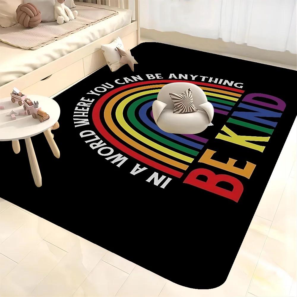 Gej Lesbijka LGBT Tęczowa Miłość Mata Podłogowa Mata Łazienkowa Pokój Dziecięcy Sypialnia Dekoracja Balkon Mata Wejściowa Antypoślizgowa Salon Przy Łóżku