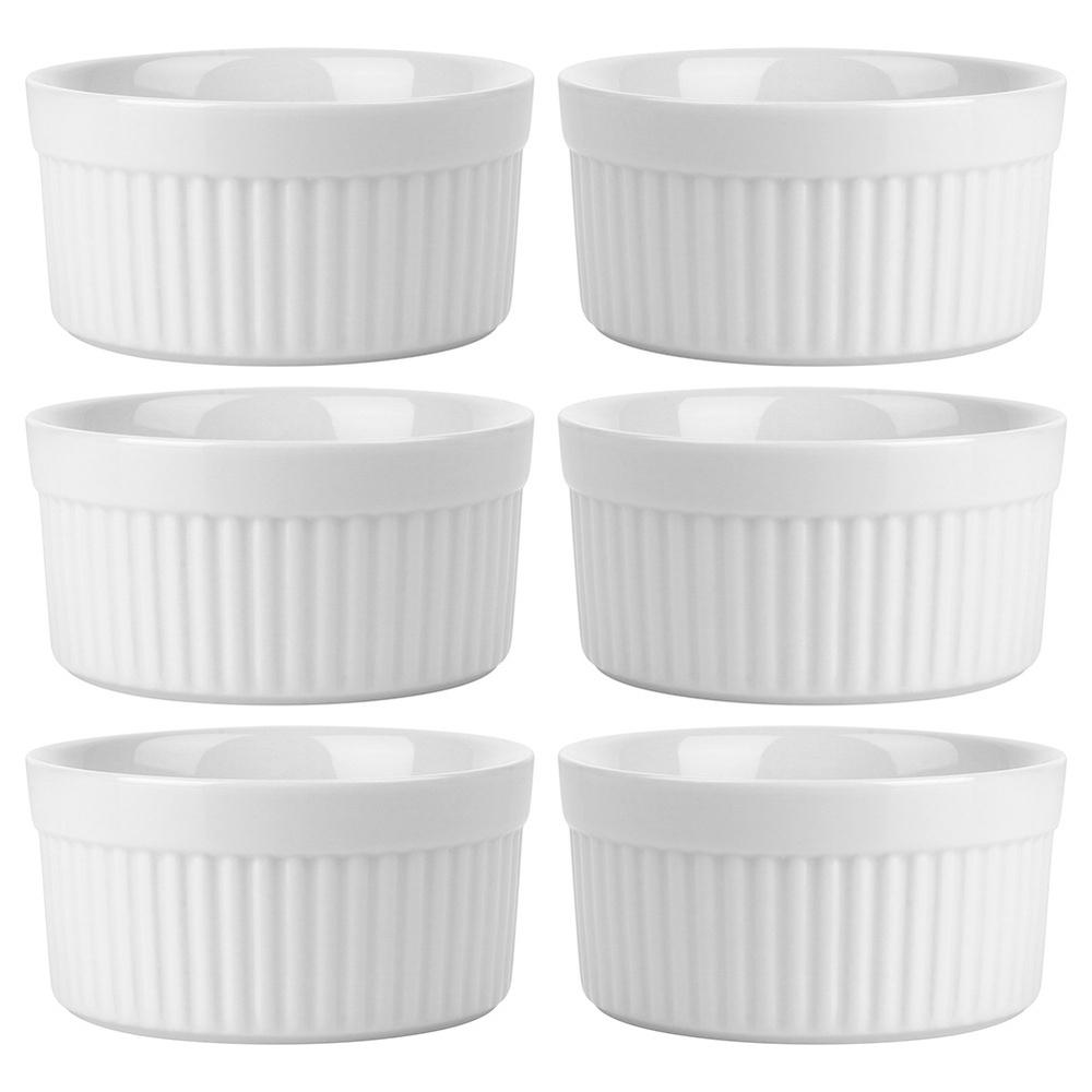 6x Ovenproof Casserole Dish Bowl Ceramic Ramekin 260 ml