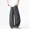 Spring and summer new European, American and Japanese wide-leg splicing black scimitar loose straight casual trousers men's pants