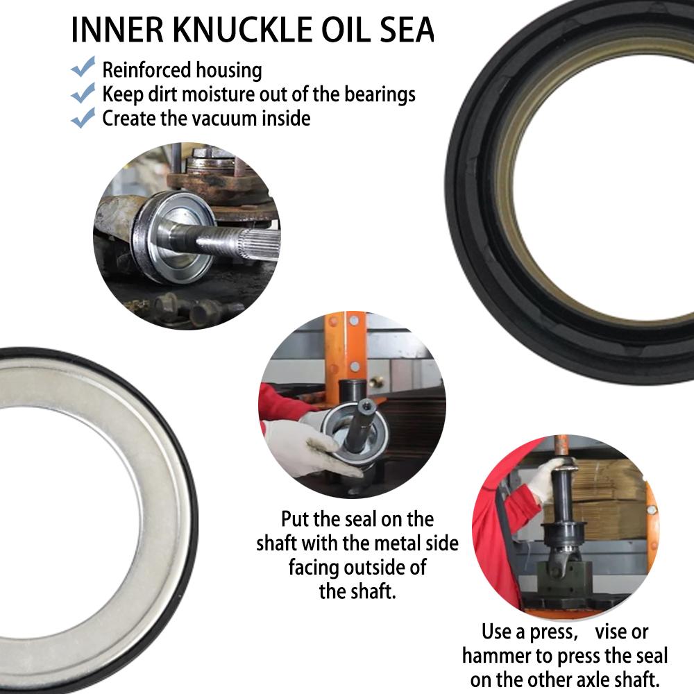 50491 50381 Front Axle Vaccum Knuckle & Tube Seal Kit For Ford Super Duty Excursion F250 F350 F450 F550 1998-2004 Dana 50 60