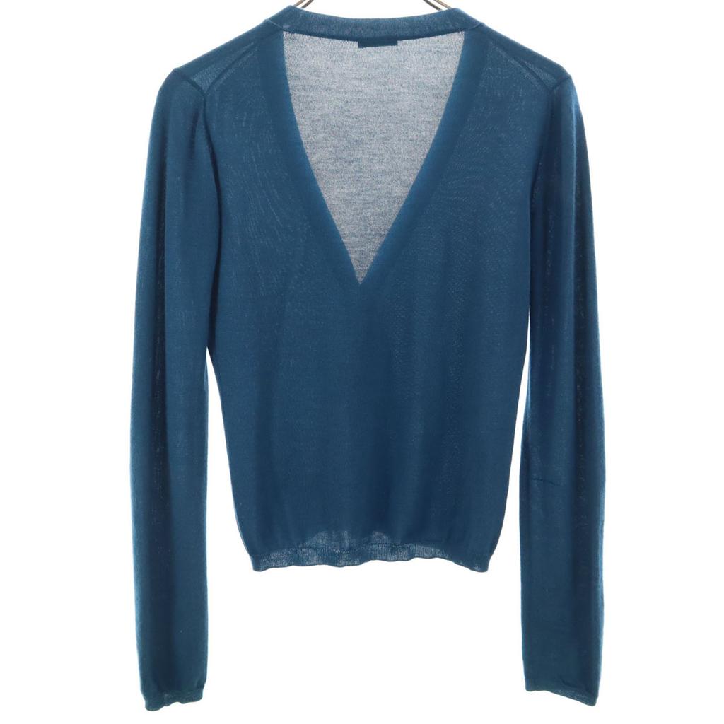 MIUMIU Cashmere silk blend Long sleeve knit cardigan 38 Blue green Women Used