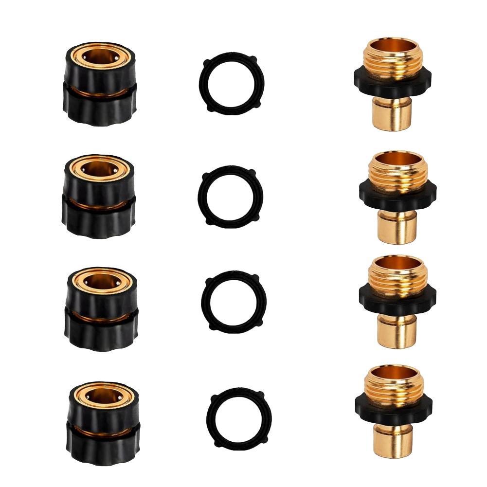 Brass Garden Hose Connectors 3/4 Inch Male Female Fittings With Washers For Watering Systems Sprinklers Drip Irrigation Kits