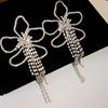 Silver Needle Diamond Flower Long Earrings Light Luxury Fashion Fringed Earrings Personality Advanced Temperament Earrings