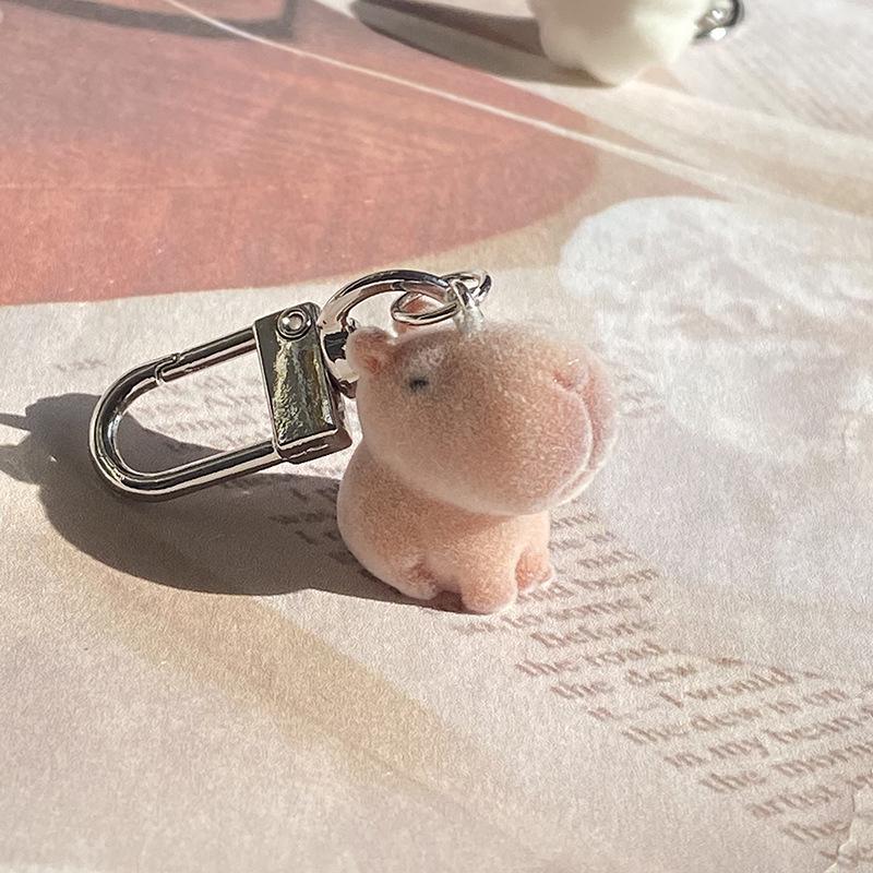 Flocking Elk Capybara Phone Strap Fluffy 3D Alpaca Doll Phone Chain Keychain Lanyard Bag Key Pendant Couple Gifts