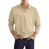 Men's Spring Fall Outdoor Sports Long Sleeve Formal Date PO LO Shirt Men's Lapel Slim-fit Fitness Top