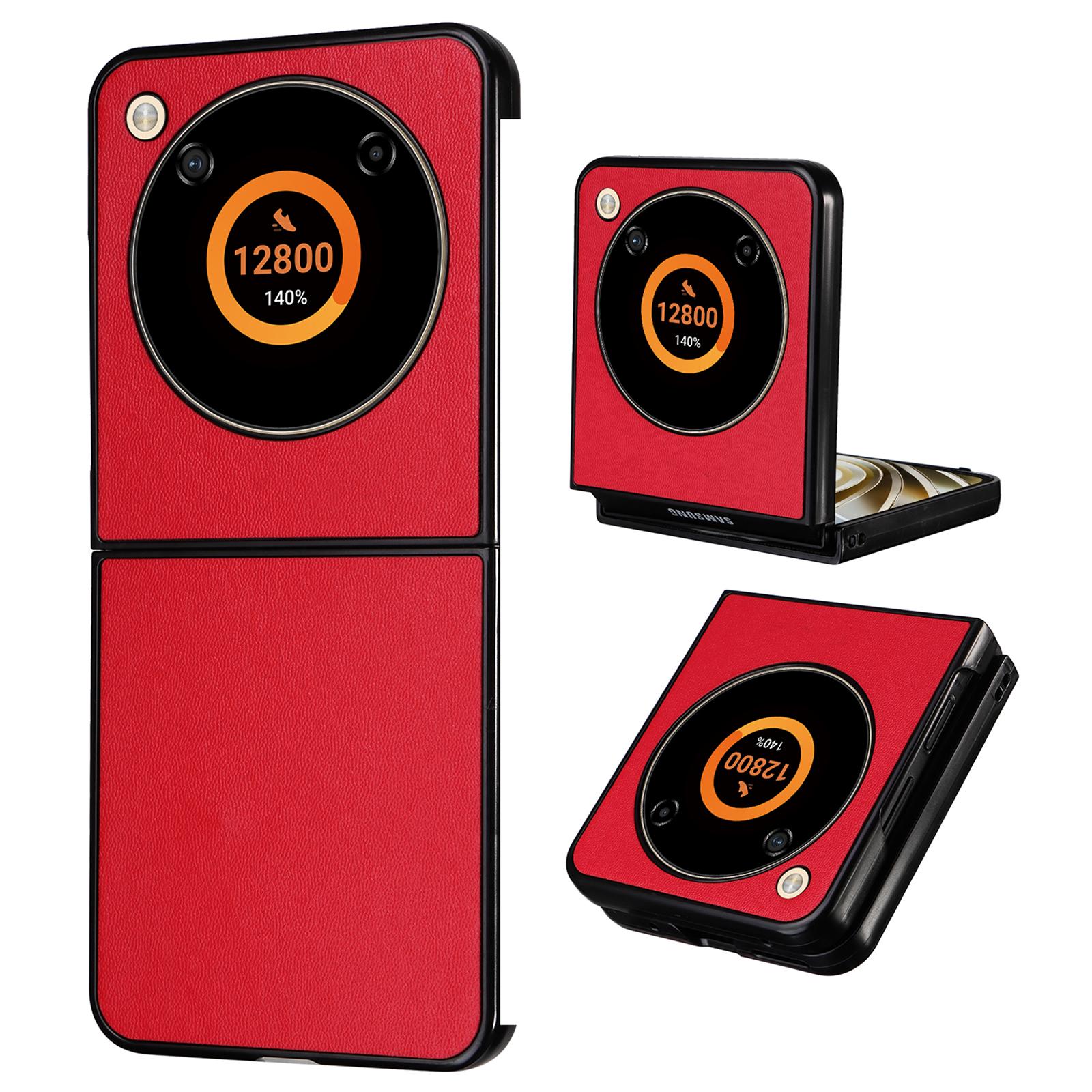 

Противоударный чехол для ZTE Libero Flip A304ZT/nubia Flip 5G Текстура PU кожа+PC Чехол для телефона Red