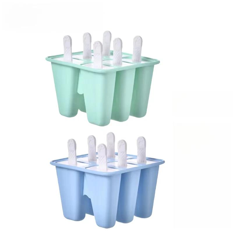 6 Girds Creative Silicone Ice Mold for Home Use Summer DIY Homemade Ice Cream Mold Kids Popsicle Ice Cube Tray Freeze Box