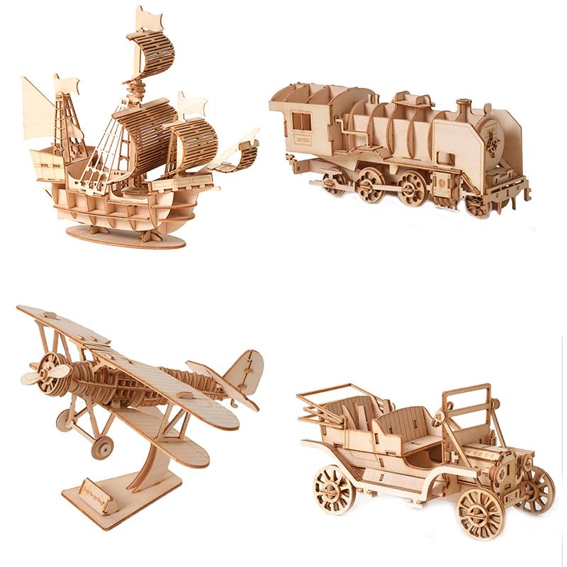 Laser Cutting Diy Sailing Ship Toys Assembly Model 3d Wooden Puzzle Toy