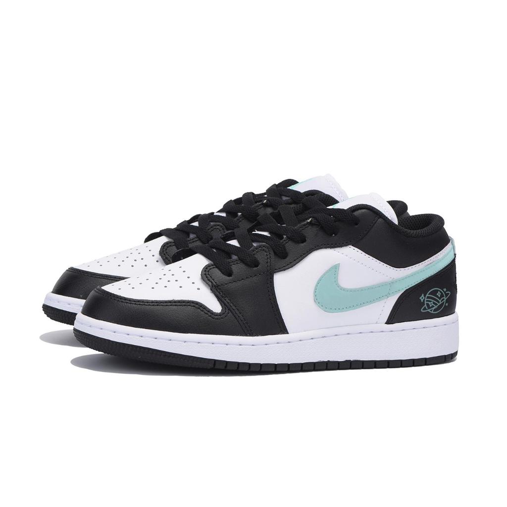 Jordan Air Jordan 1 Abrasion Resistant Slip Resistant Low top Vintage Basketball Shoes Men's Black White Green 553558-131(Team85-)