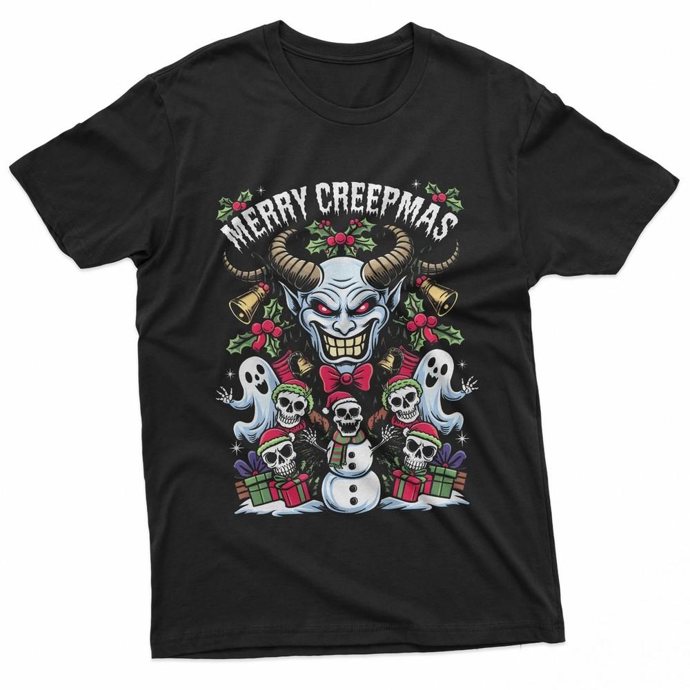 Funny Merry Creepmas Christmas Xmas Scary Horror Gothic TShirt Unisex T-Shirt M