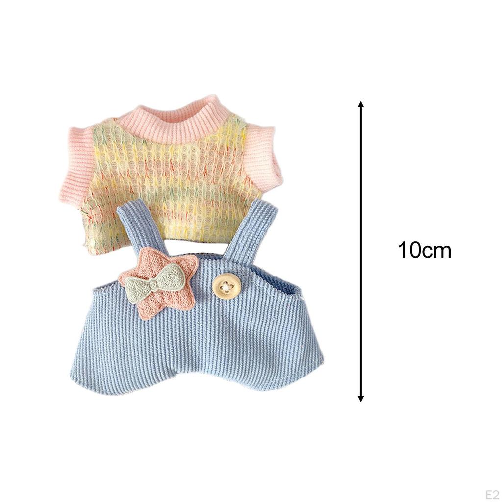 3 Pieces Mini 6 inch Doll Clothes Set Hat for Pendant Age 57 810 Kids Colorful T suit