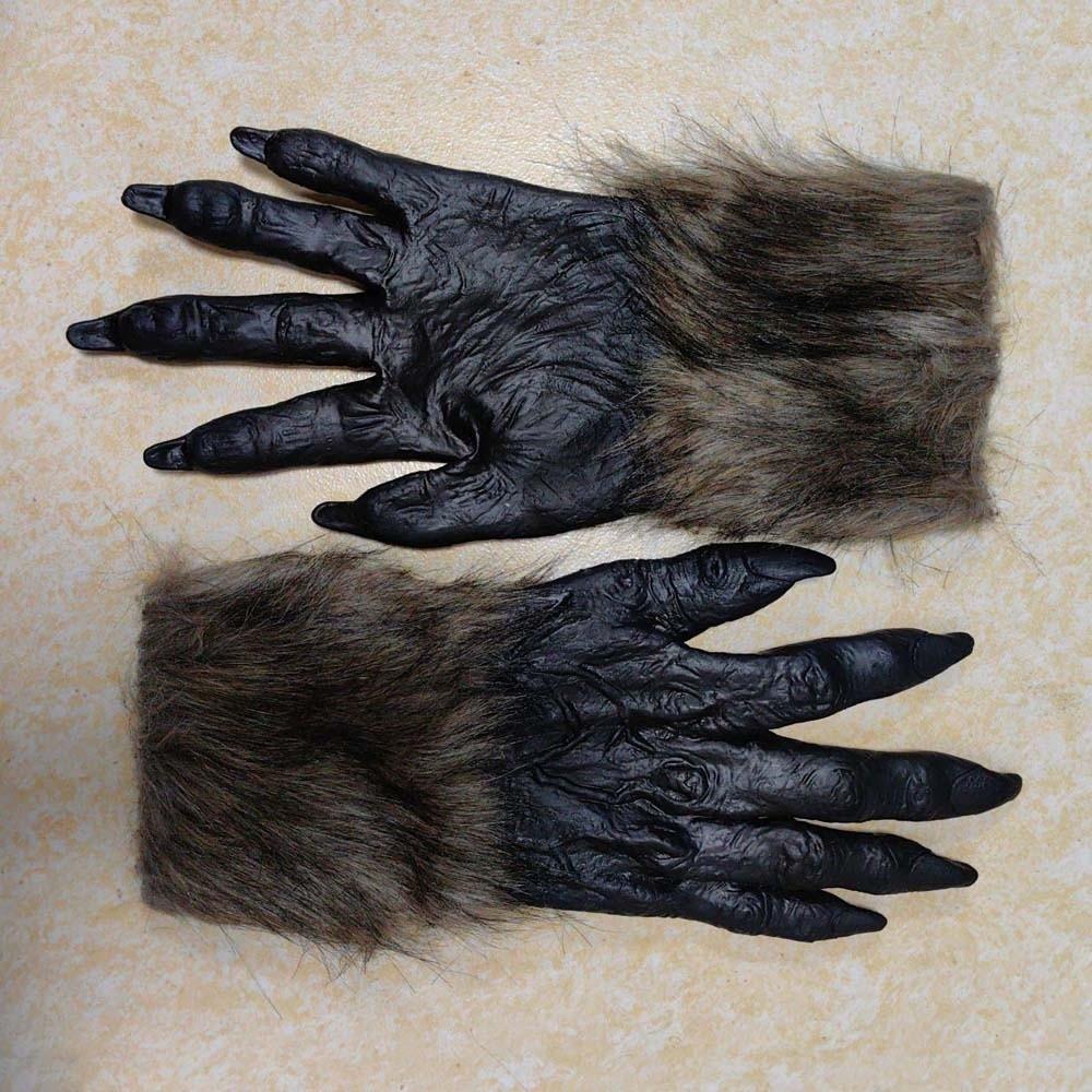 Latex Halloween Handschoenen Realistische Weerwolf Handen Kostuum Accessoires Beest Klauwen Tieners