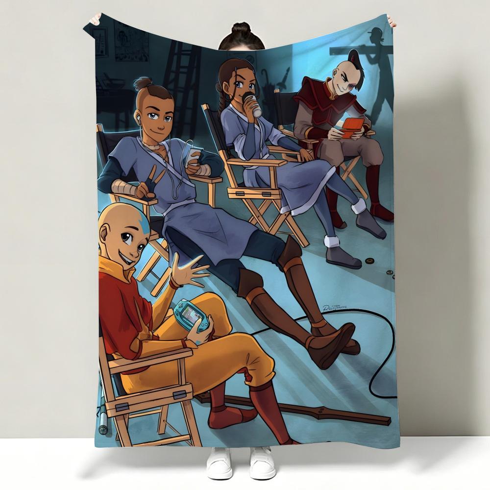 Anime A-Avatar T-The L-Last A-Airbender Throw Soft Warm Flannel Throw Blanket, Multi-use for Sofa Bed Office Nap