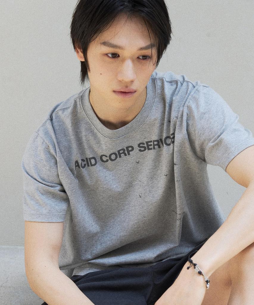 SLOWACID Bird Short Sleeve T-Shirt [Melange Gray]