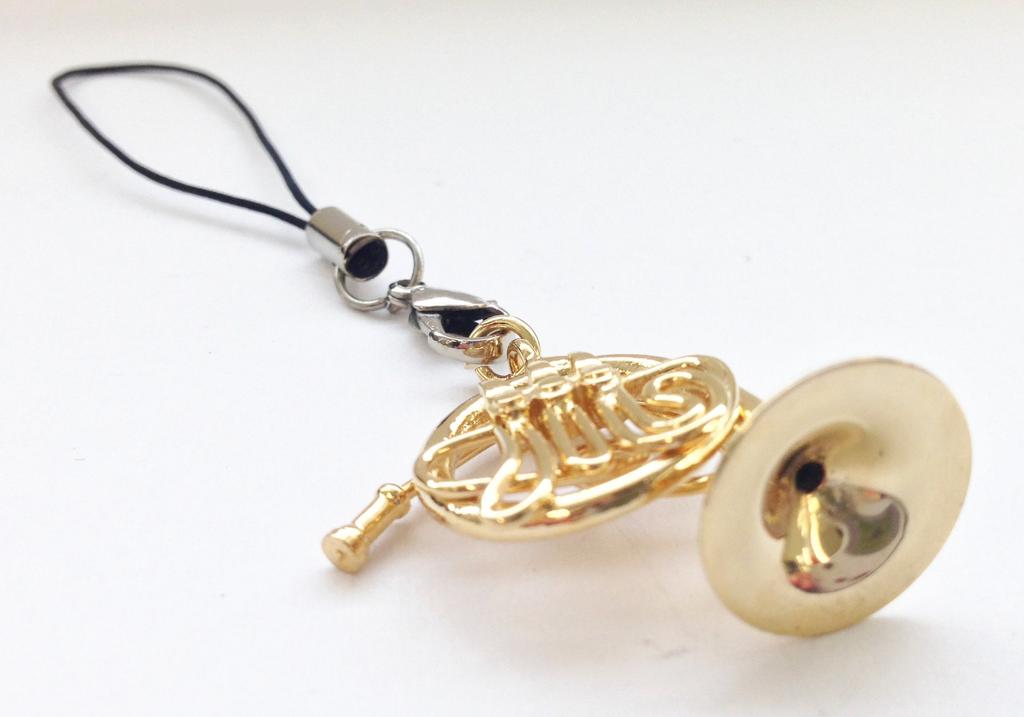SUNRISE SOUND HOUSE Miniature Musical Instrument: Metal French Horn, 2.5cm (with string)