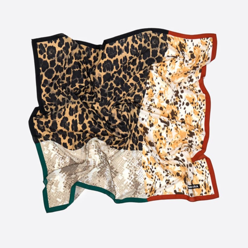 BIMBA Y LOLA Beige Animal Print Patchwork Scarf B256AIF012BEF