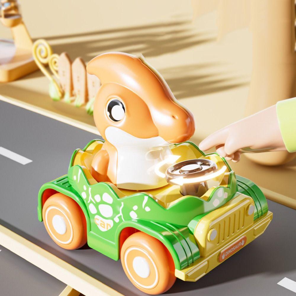 ABS Dinosaur Inertia Pull Back Car Early Education Press Slide Toys Car  Childrens Day Party