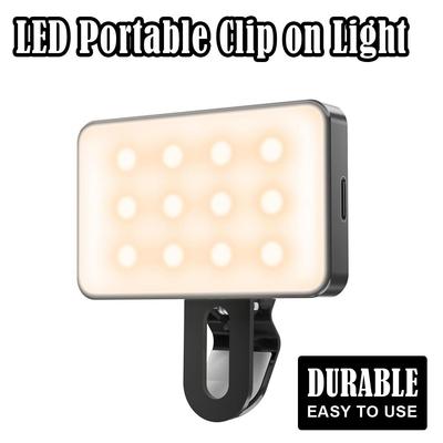 Anneau lumineux LED rechargeable pour selfie, mini éclairage USB 5 V, pour téléphone, 3 000 K, en travertin poli, pour tablettes