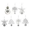 Yousheng Christmas Friendship Charm Gift Metal Hanging Snowflake/Star/Round/Snowman Shaped Decoration with Blessing Inscription Love for Friend Family
