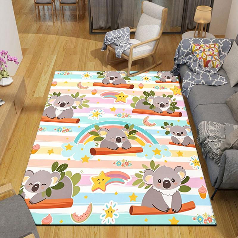1Pc Koala Bears Rainbow Rug Office Carpet Indoor Outdoor Doormat Nonslip Soft Comfortable Living Christmas Halloween Xmas Gift D924595