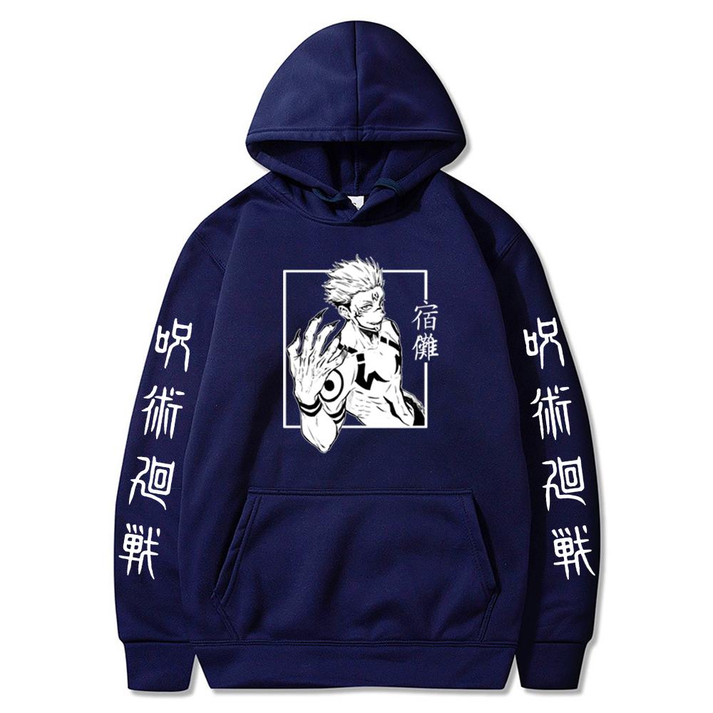 Harajuku Mikiny Unisex Jujutsu Kaisen Anime Ryomen Sukuna Grafika Potištěná Pánská Mikina s kapucí Streetwear Móda Běžná mikina