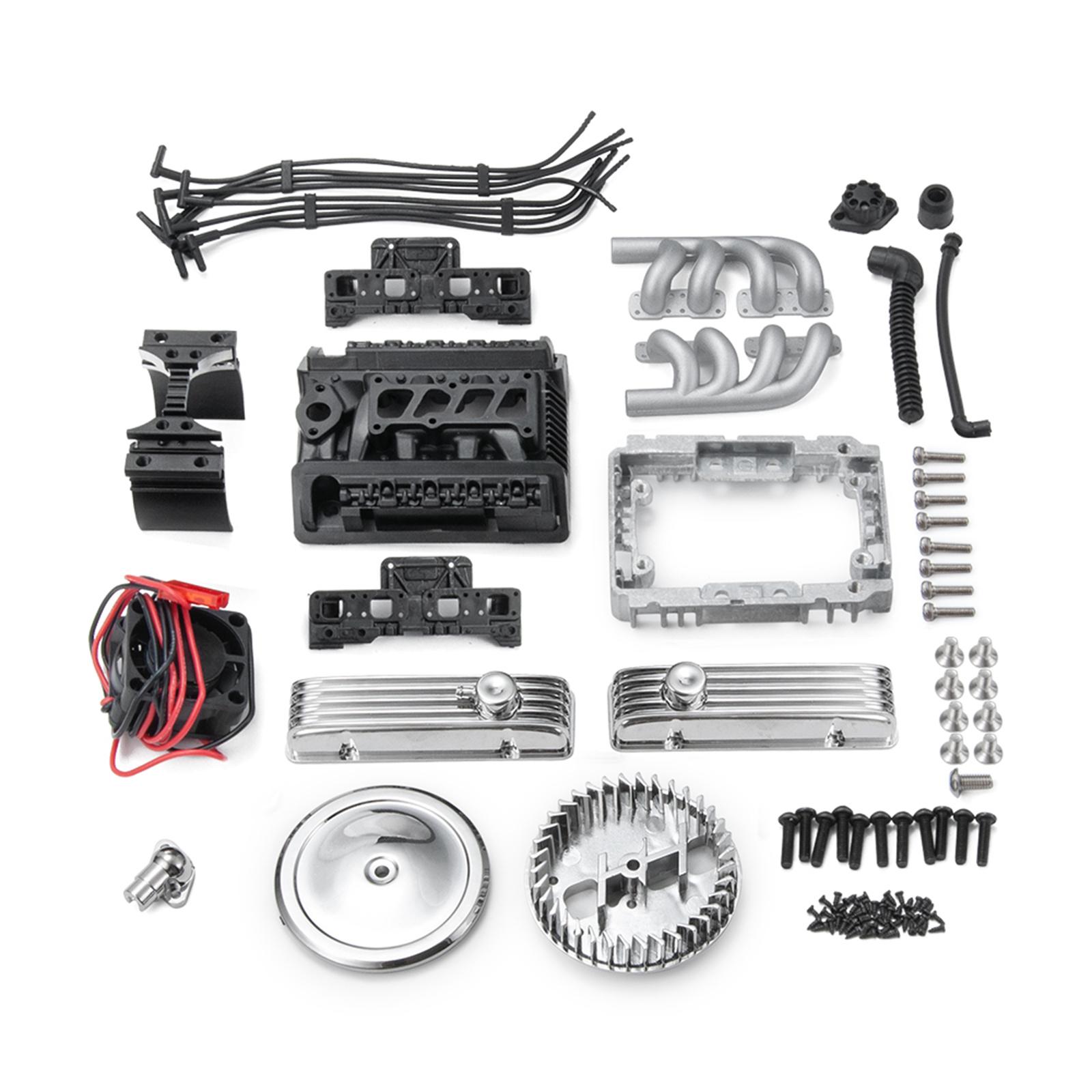 

1/10 F82 V8 RC Crawler Car Cooling Fan -Simulate Engine Radiator for Axial SCX10 90046 TRX4 D90 Motor Cooling Parts