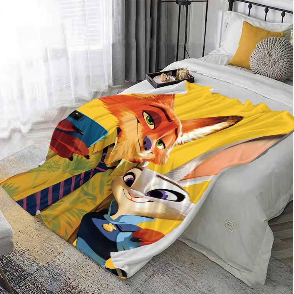 Kawaii J-Judy&N-Nick All Seasons and Blankets for Decorative Sofa Blanket New Year Bedspread On the Bed Furry Camping Anime Beds