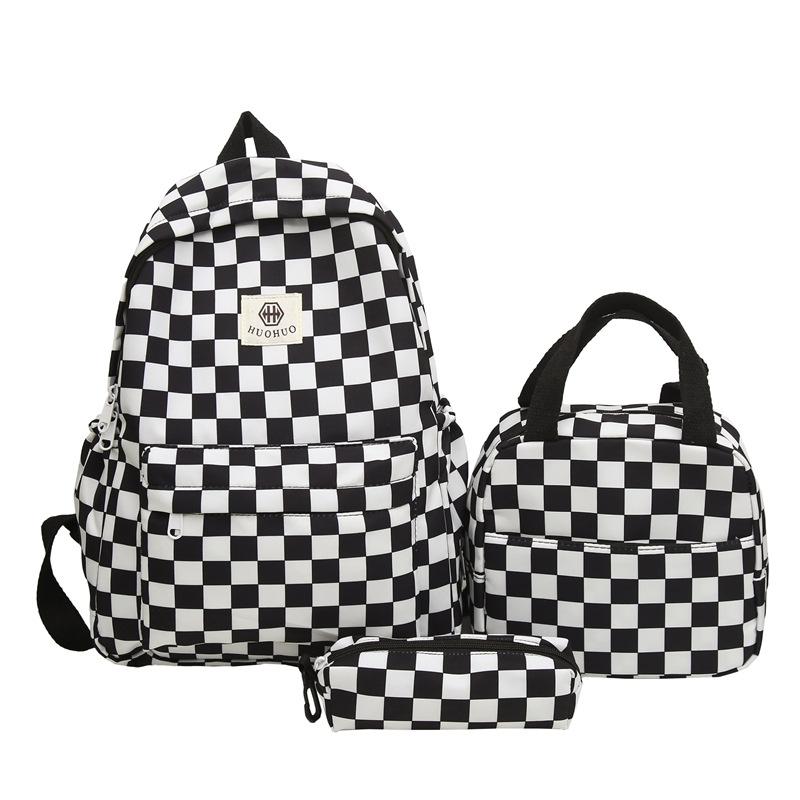 Schoolbag wholesale backpack women's new Korean version of fashion checkerboard college student backpack casual versatile junior high school student