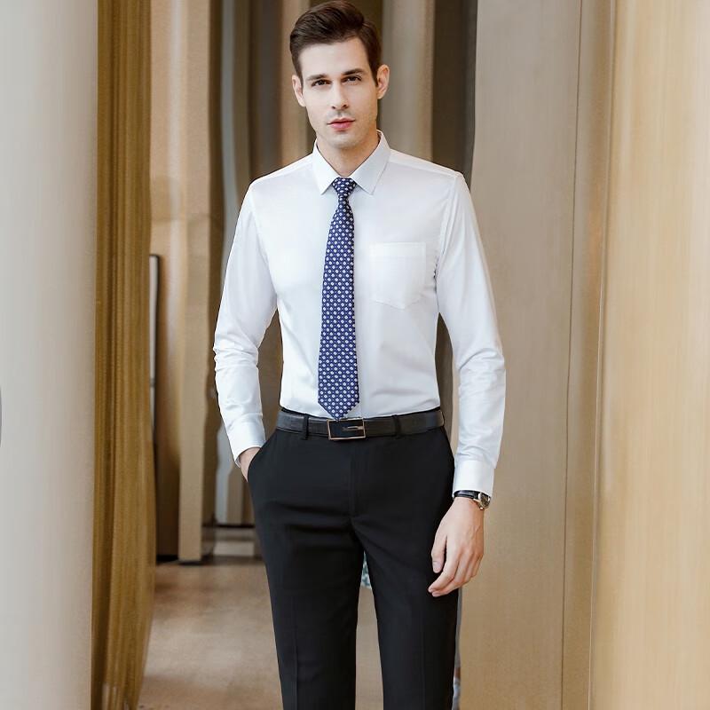 Kaseye Унисекс деловая рубашка с длинным рукавом, смесовая ткань 60% хлопок 2XL