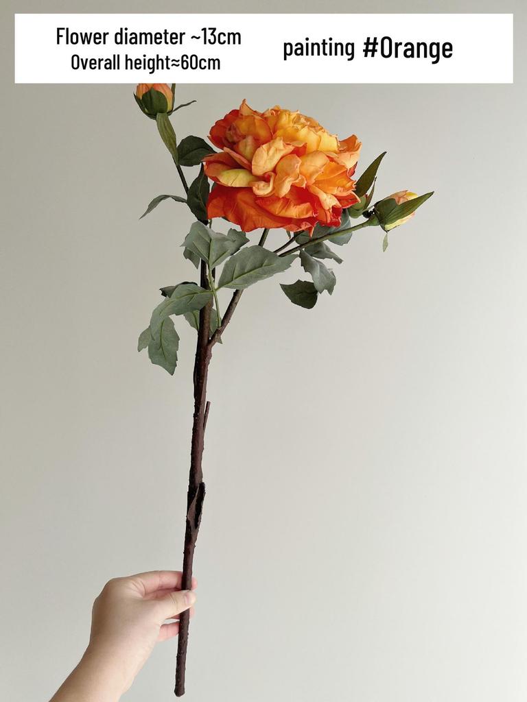 High-Quality Burnt Edge Silk Peony - Artificial Flower for Home Decor & Photography